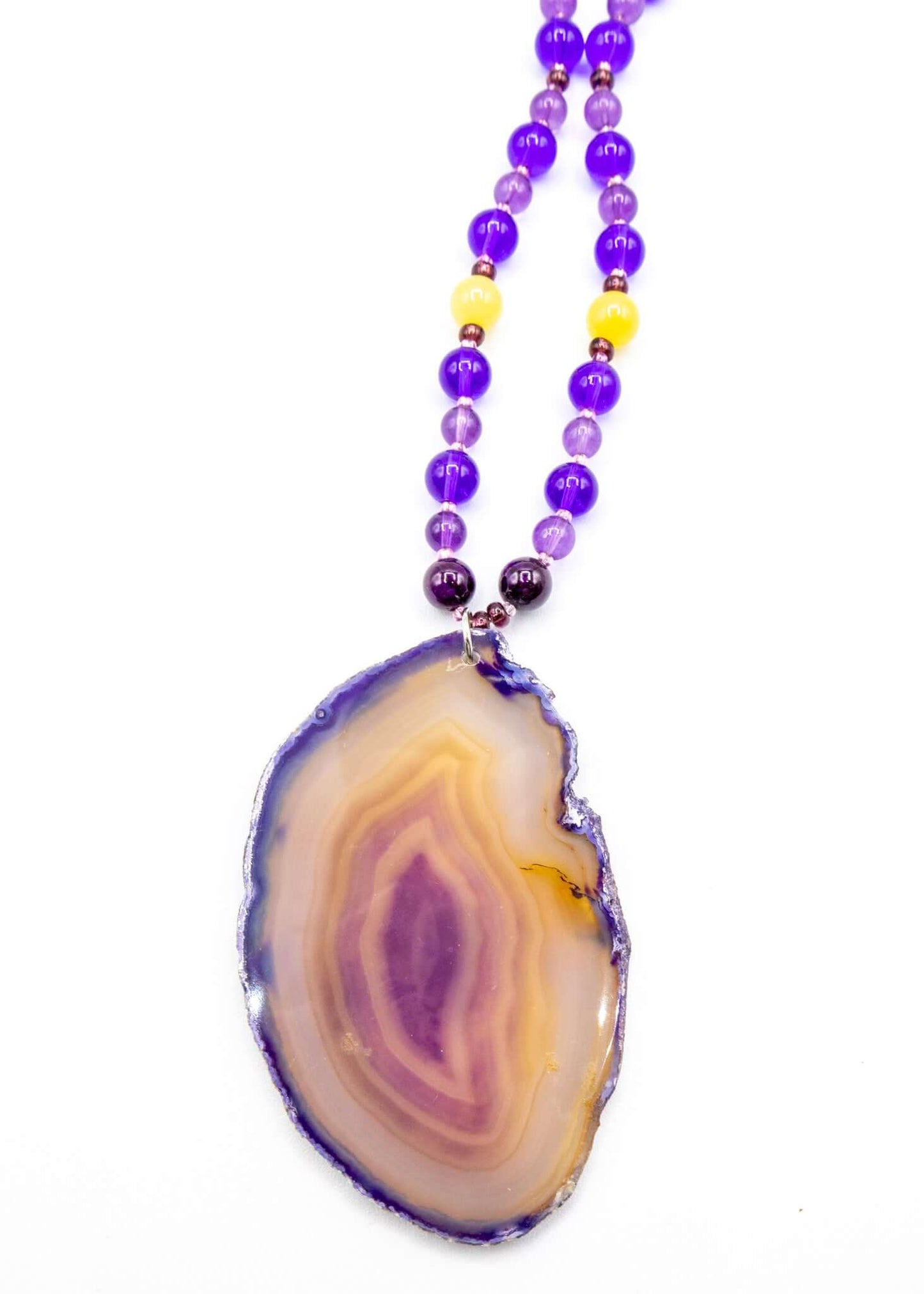 Purple Agate Slice Necklace