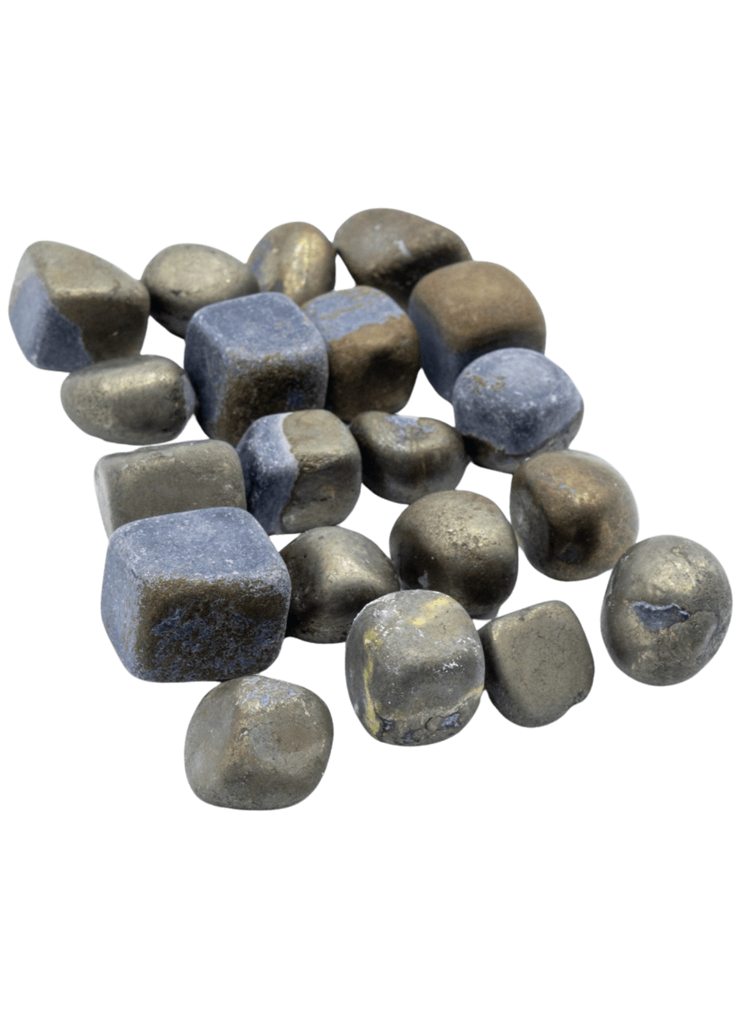 Pyrite Tumbled Stones angle