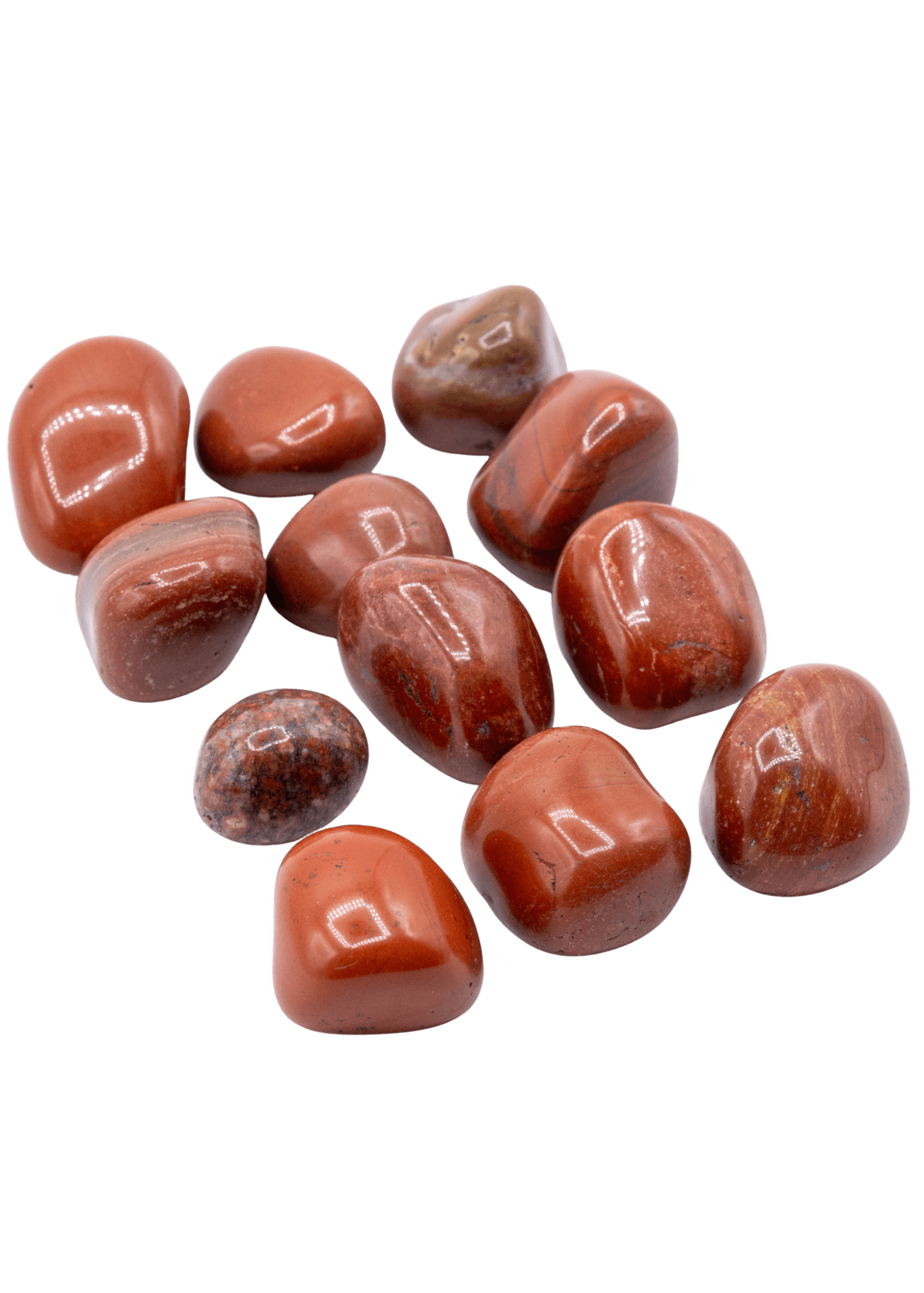 Red Jasper Tumbled Stone angle