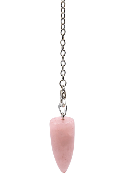 rose quartz tear drop pendulum