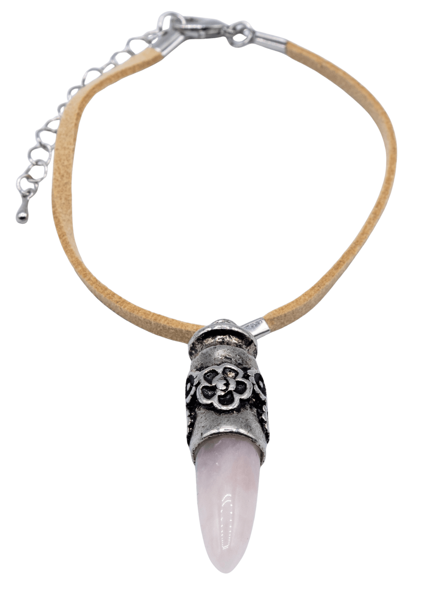 Rose Quartz Polished Point Bracelet angle