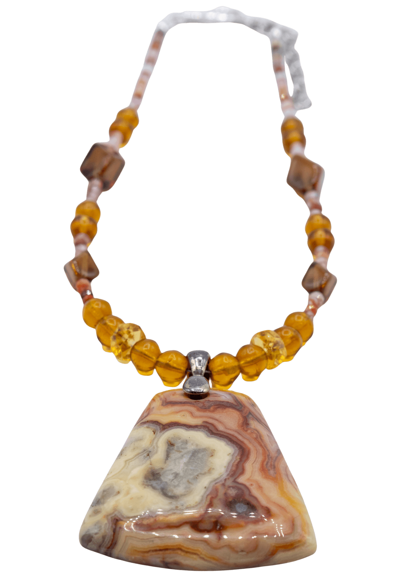 Rosetta Stone Hand Beaded Necklace pendant