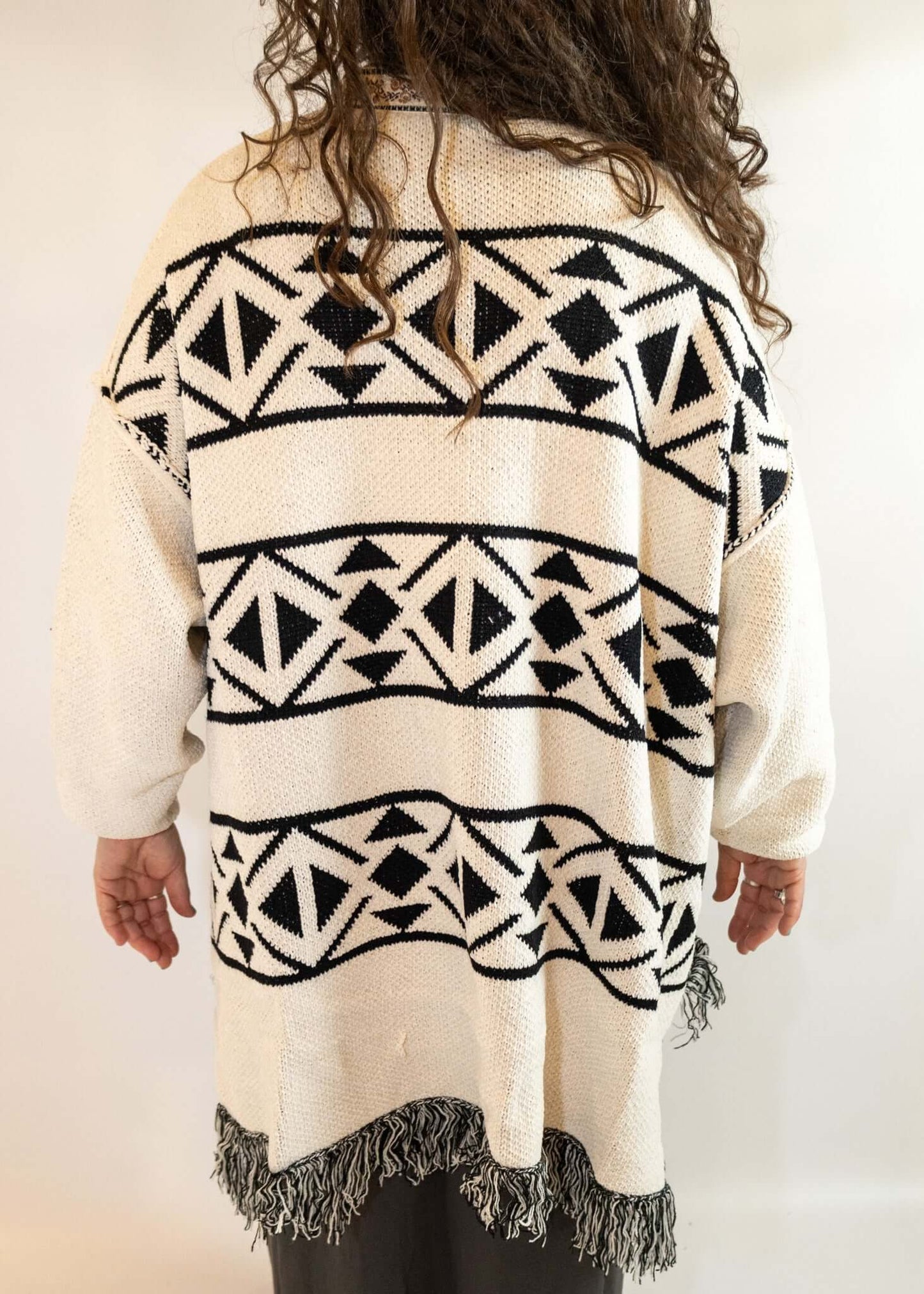 Southwest Design Open Front Cardigan Sweater
