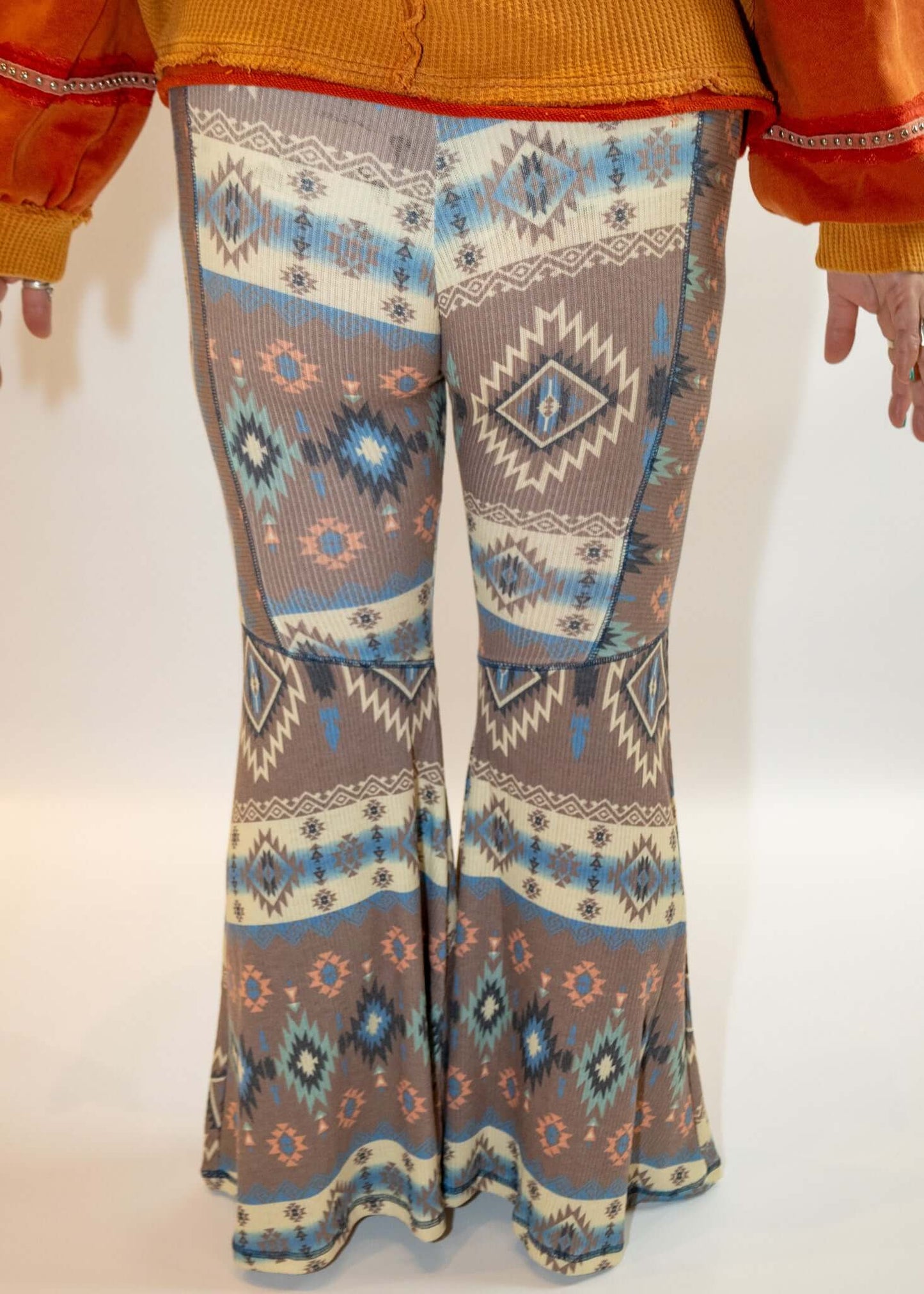 Southwest Print Ribbed Boho Stretch Pant
