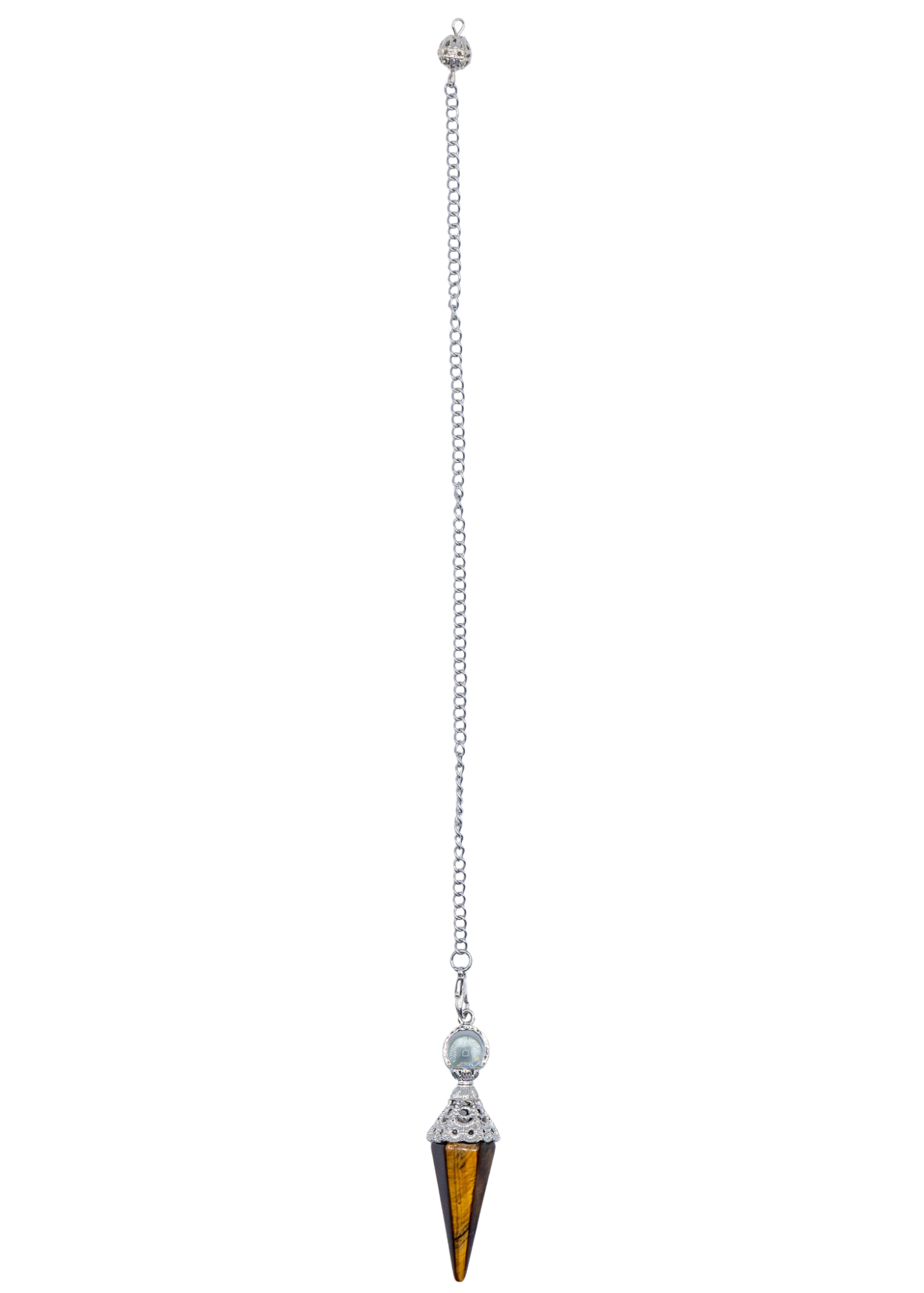 Ornate Tigers Eye Crystal Pendulum