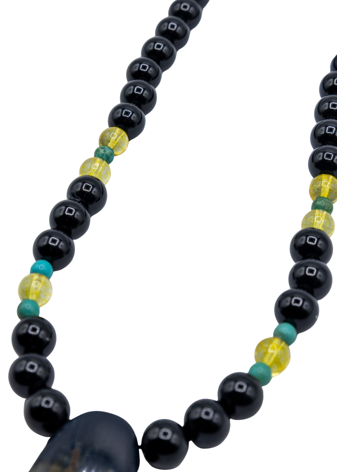 Tricolor Tigers Eye Hand Beaded Necklace beads