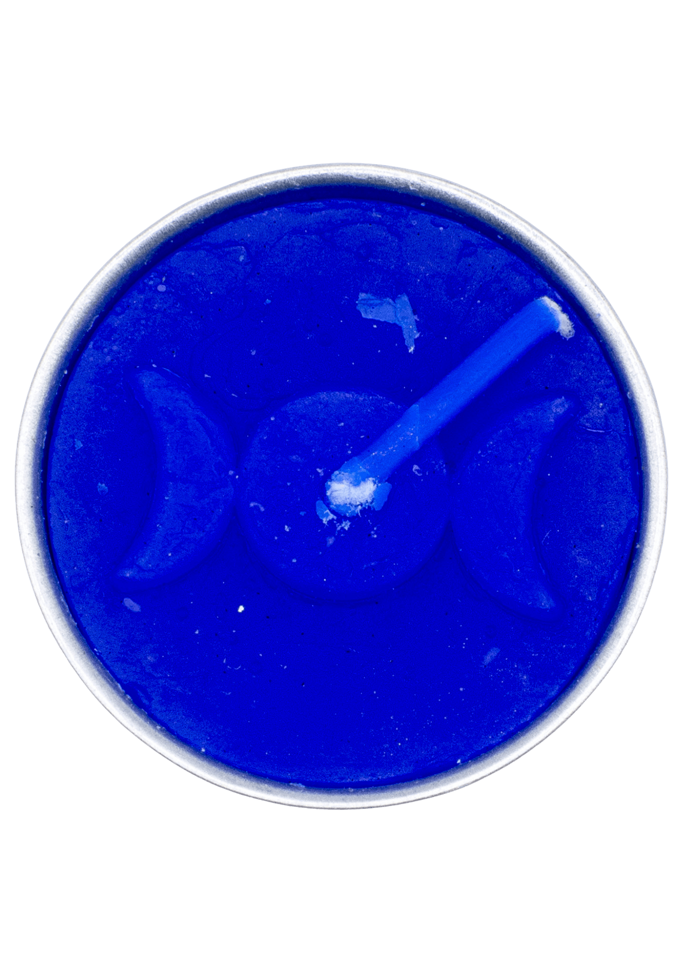 triple moon tea light candle blue