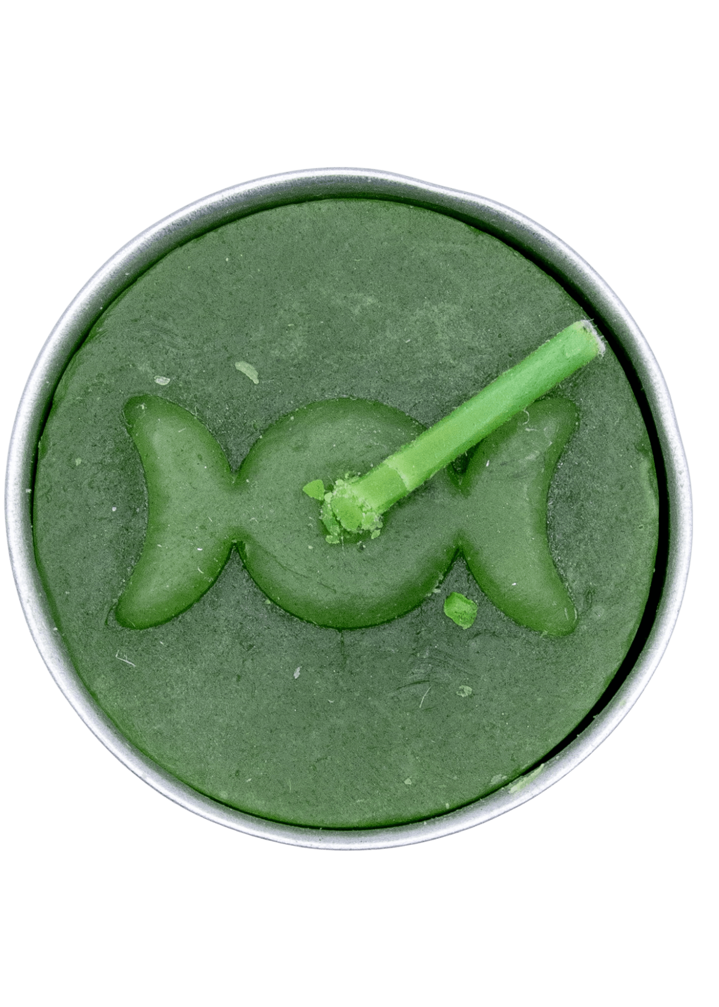 triple moon tea light candle green