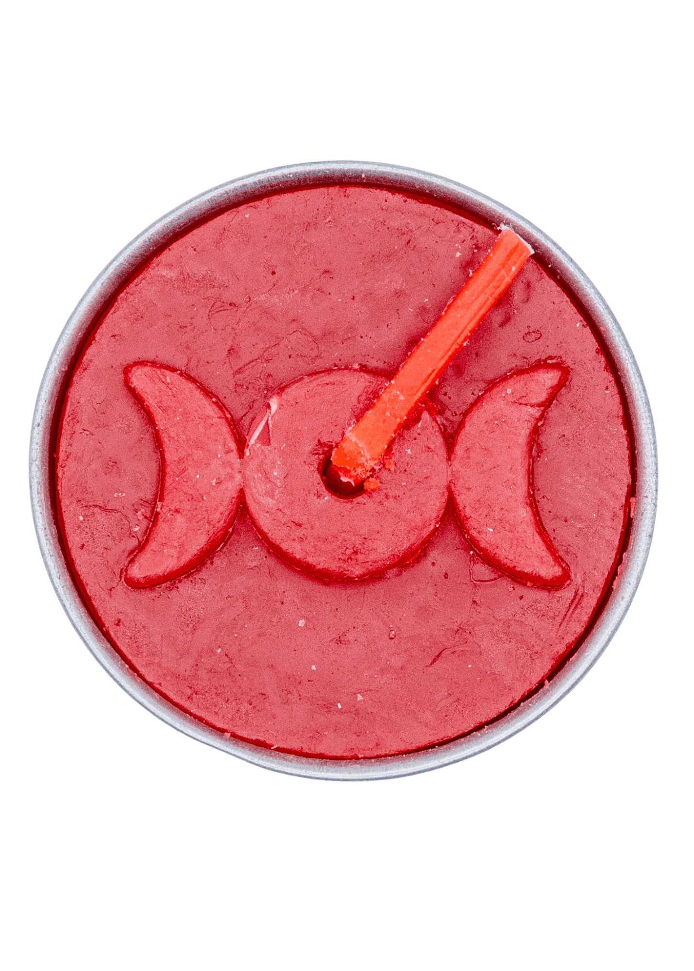 triple moon tea light candle red