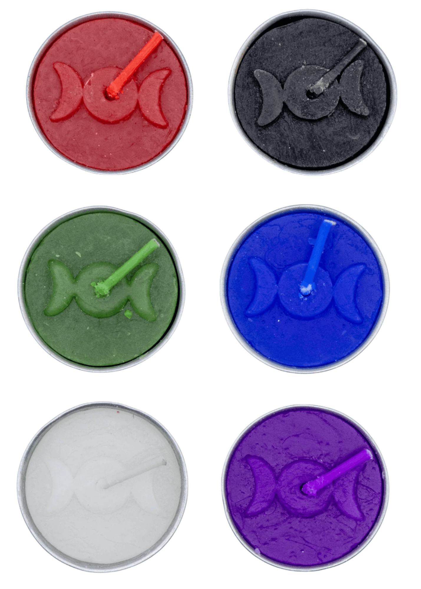 triple moon tea light candle group pic