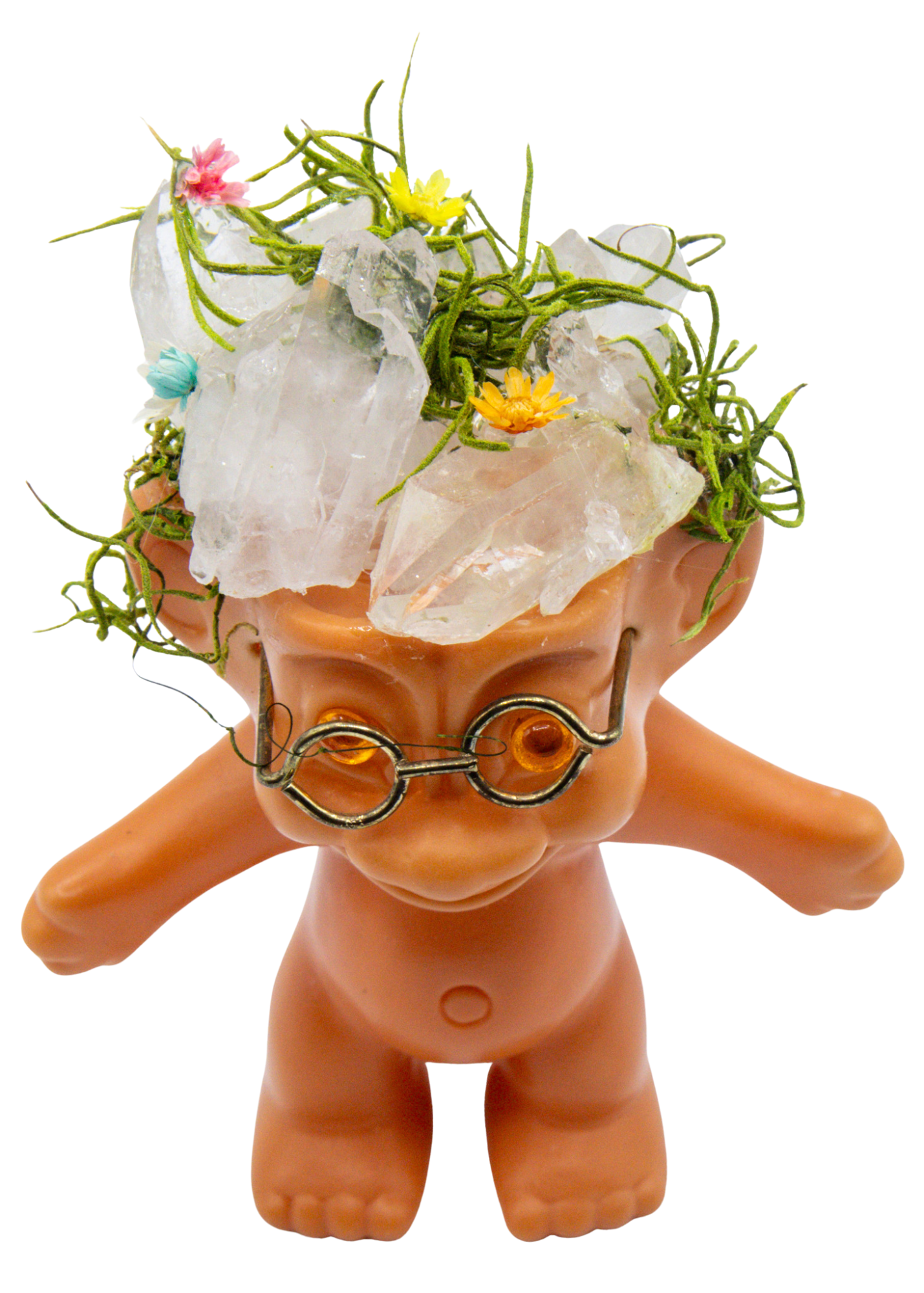 Arkansas Crystal Troll Doll Crystal Sculpture top angle