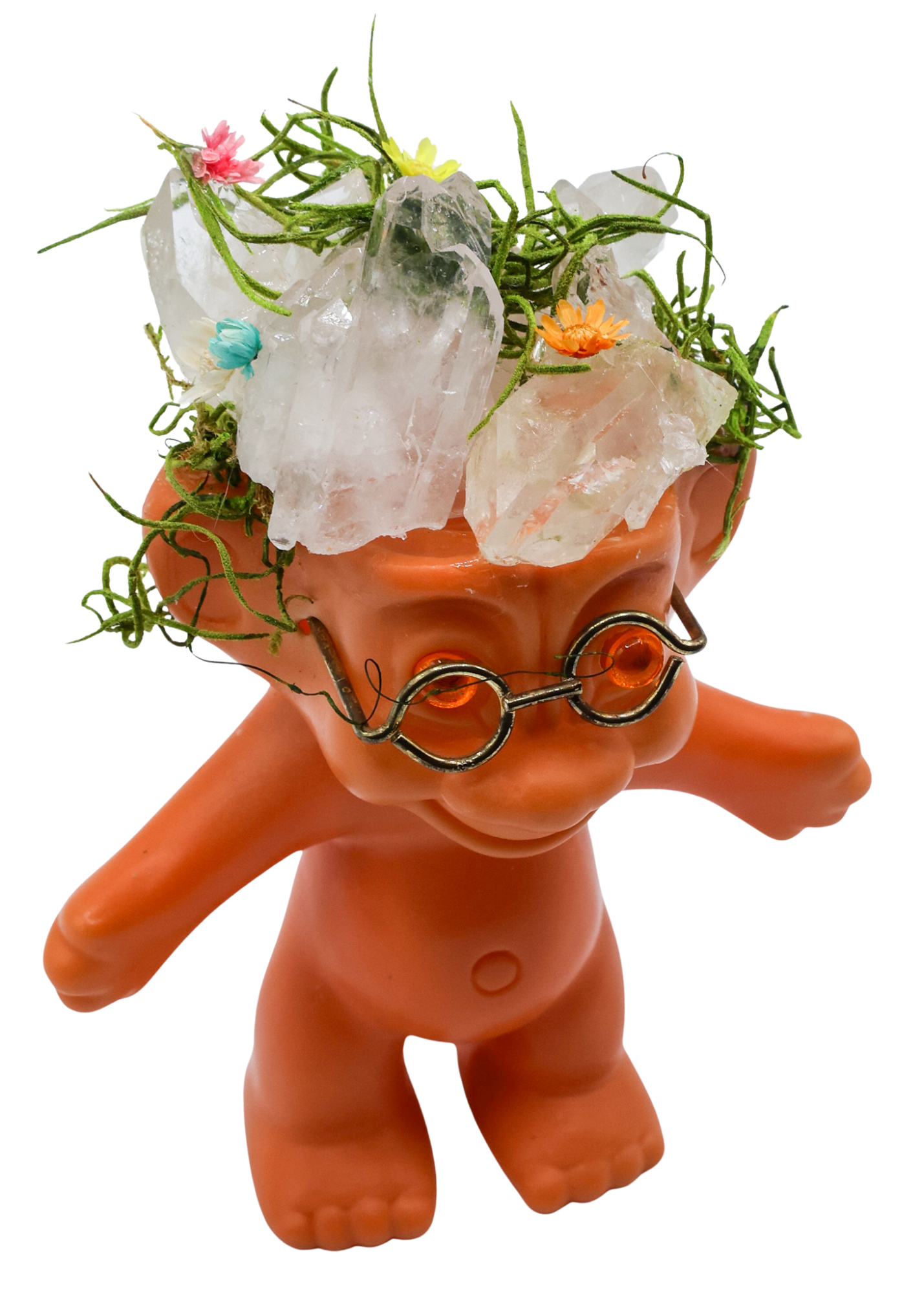 Arkansas Crystal Troll Doll Crystal Sculpture top left angle