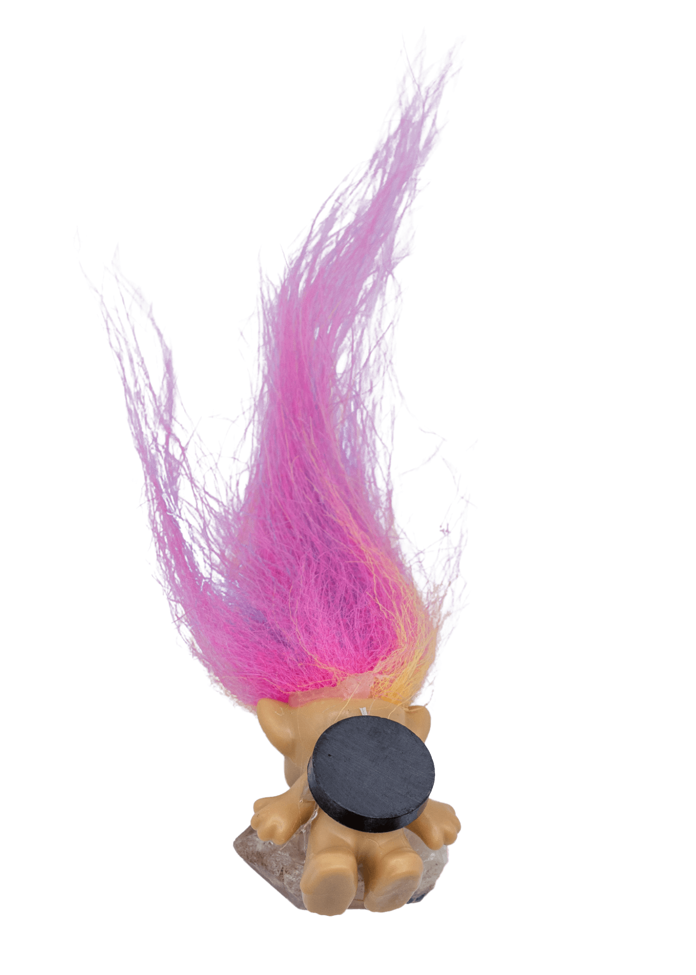 back of troll doll magnet with crystal