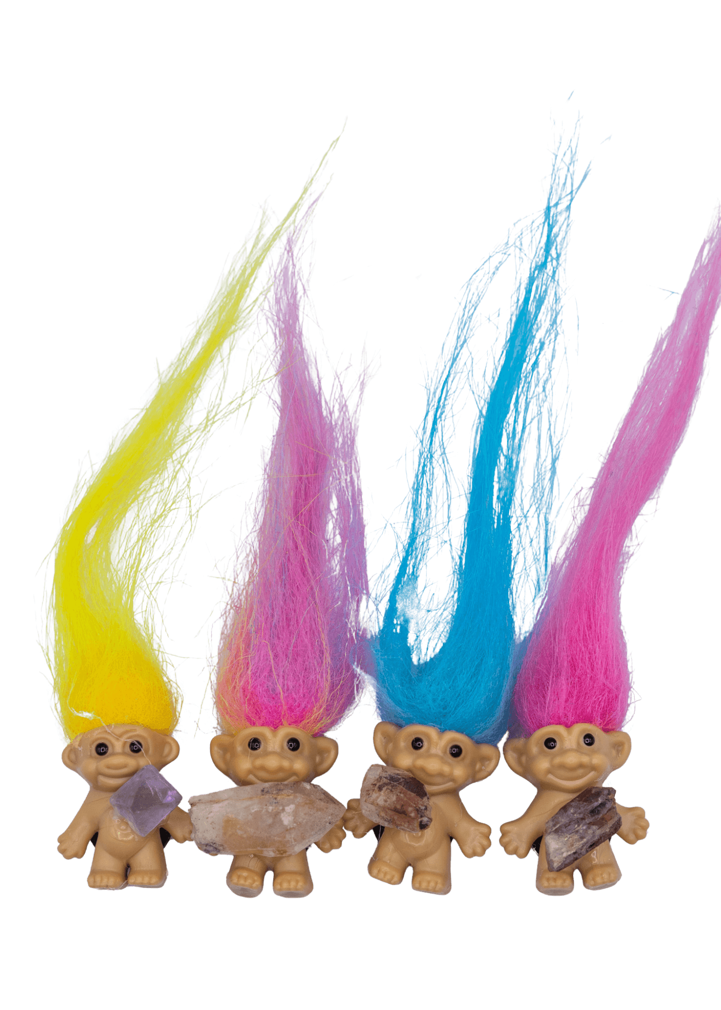 group of troll doll magnets with crystals