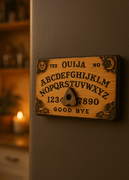 Ouija board wooden refrigerator magnet