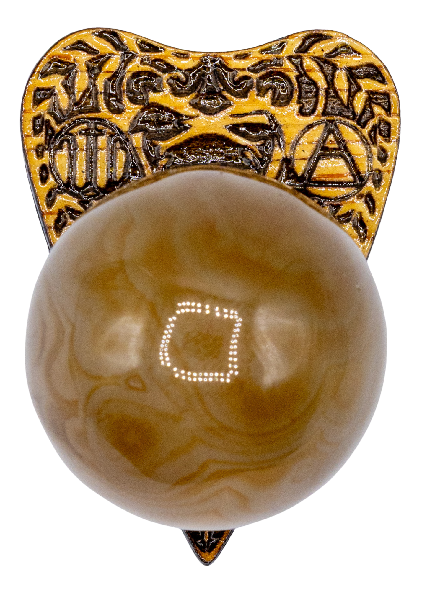 Planchette Wood Crystal Sphere Holder top