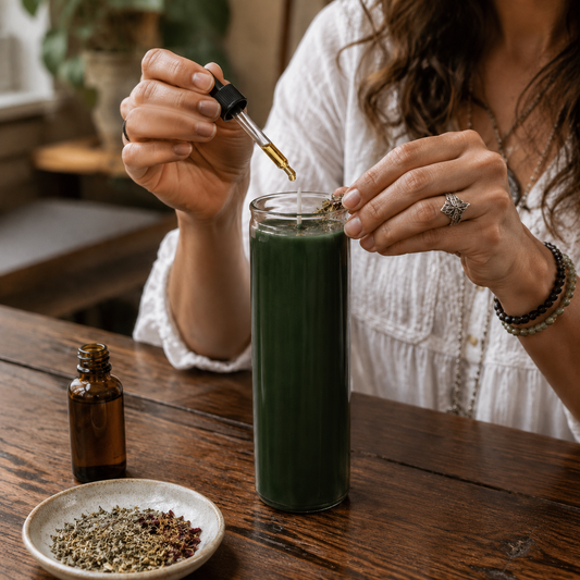 How to Dress a 7-Day Candle With Herbs and Ritual Oils