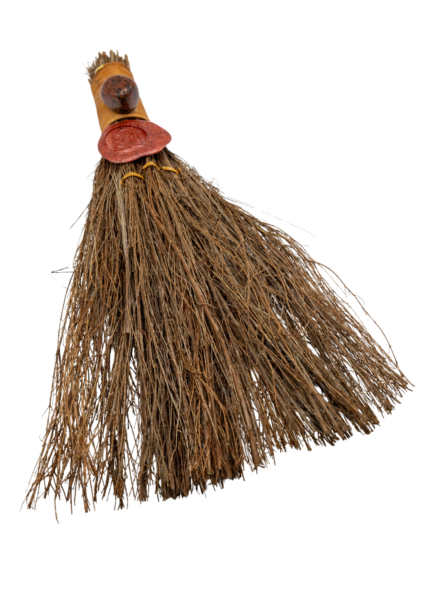 12" Mahogany Obsidian Cinnamon Witch's Broom angle