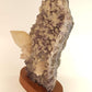 Amethyst w/ JUMBO Calcite Point On Wood Stand