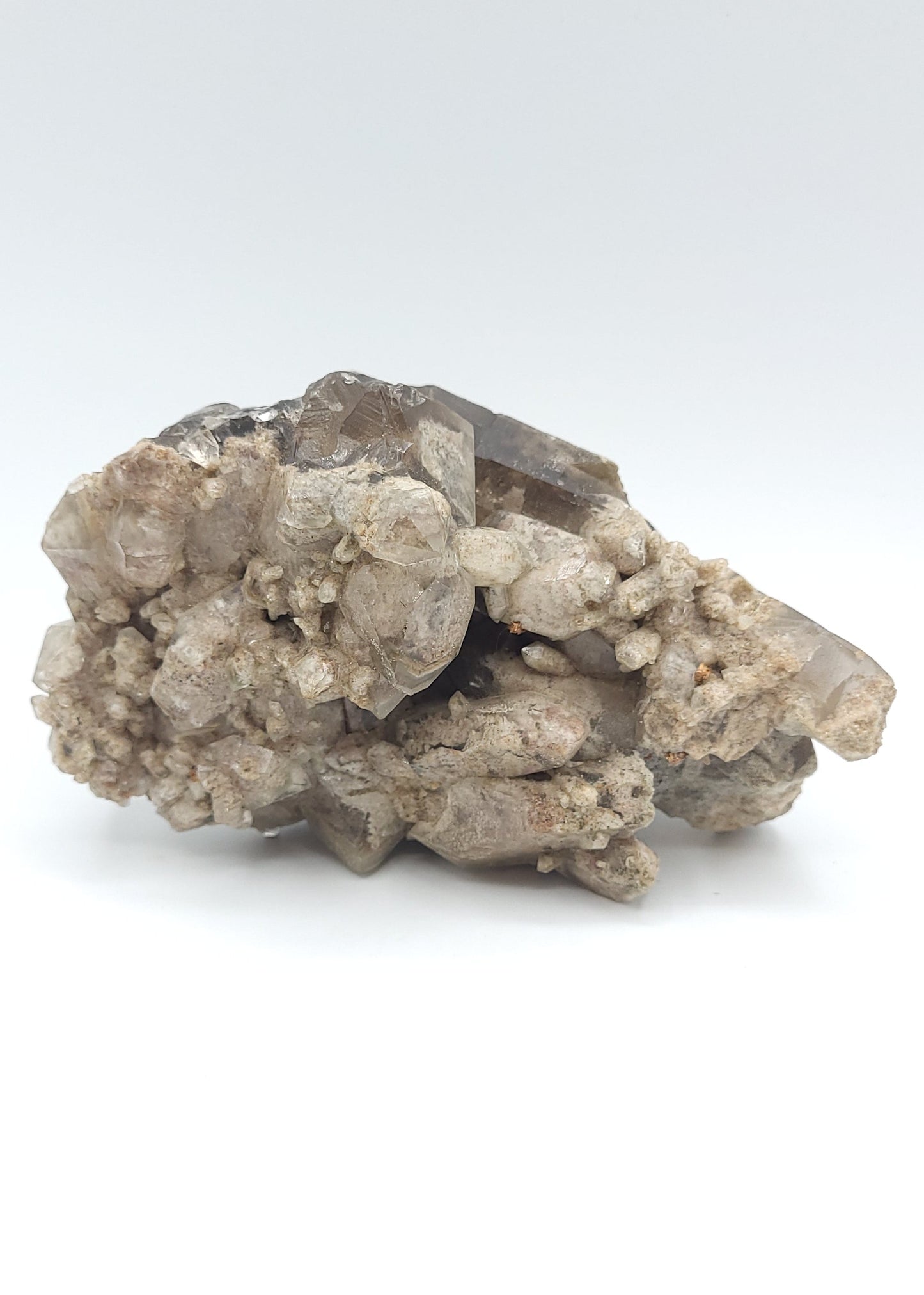 Smoky Quartz Crystal Cluster with Natural Sand Matrix