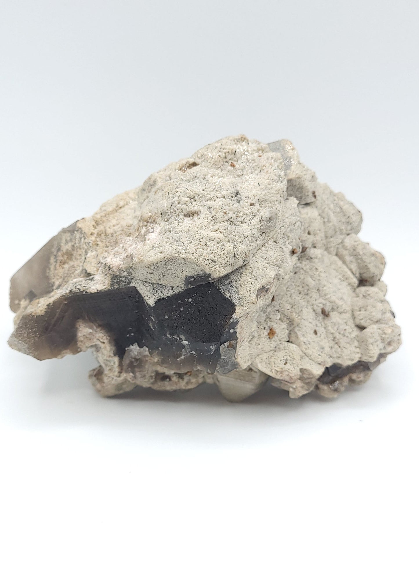 Smoky Quartz Crystal Cluster with Natural Sand Matrix