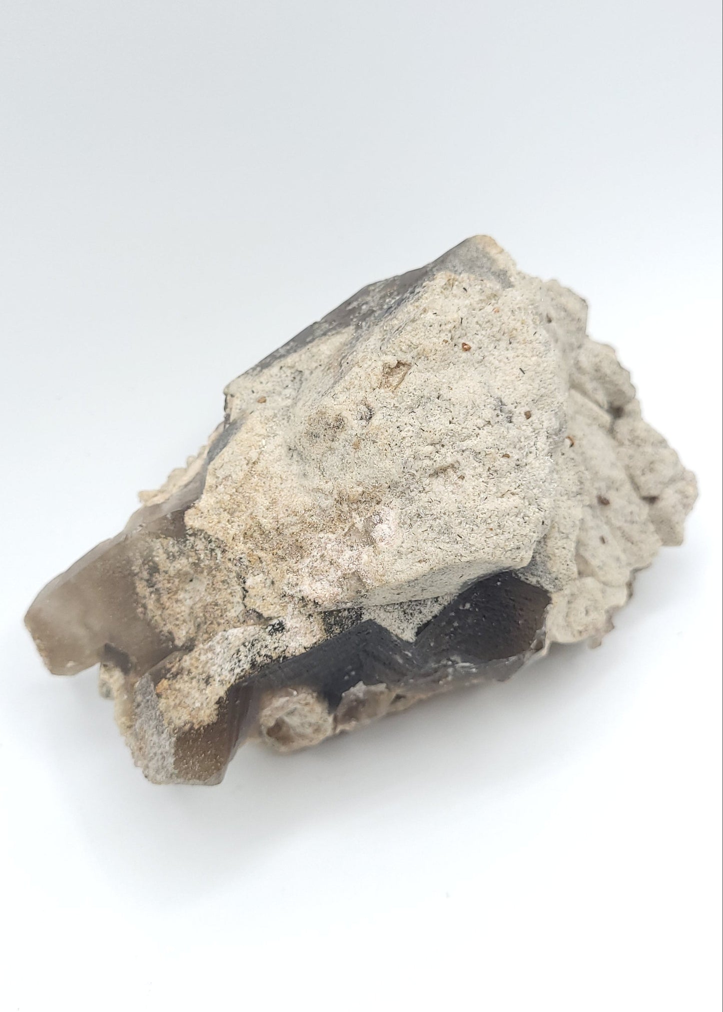 Smoky Quartz Crystal Cluster with Natural Sand Matrix