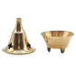 Small 2 Piece Brass Cone Incense Burner apart