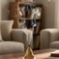 Small 2 Piece Brass Cone Incense Burner in living room