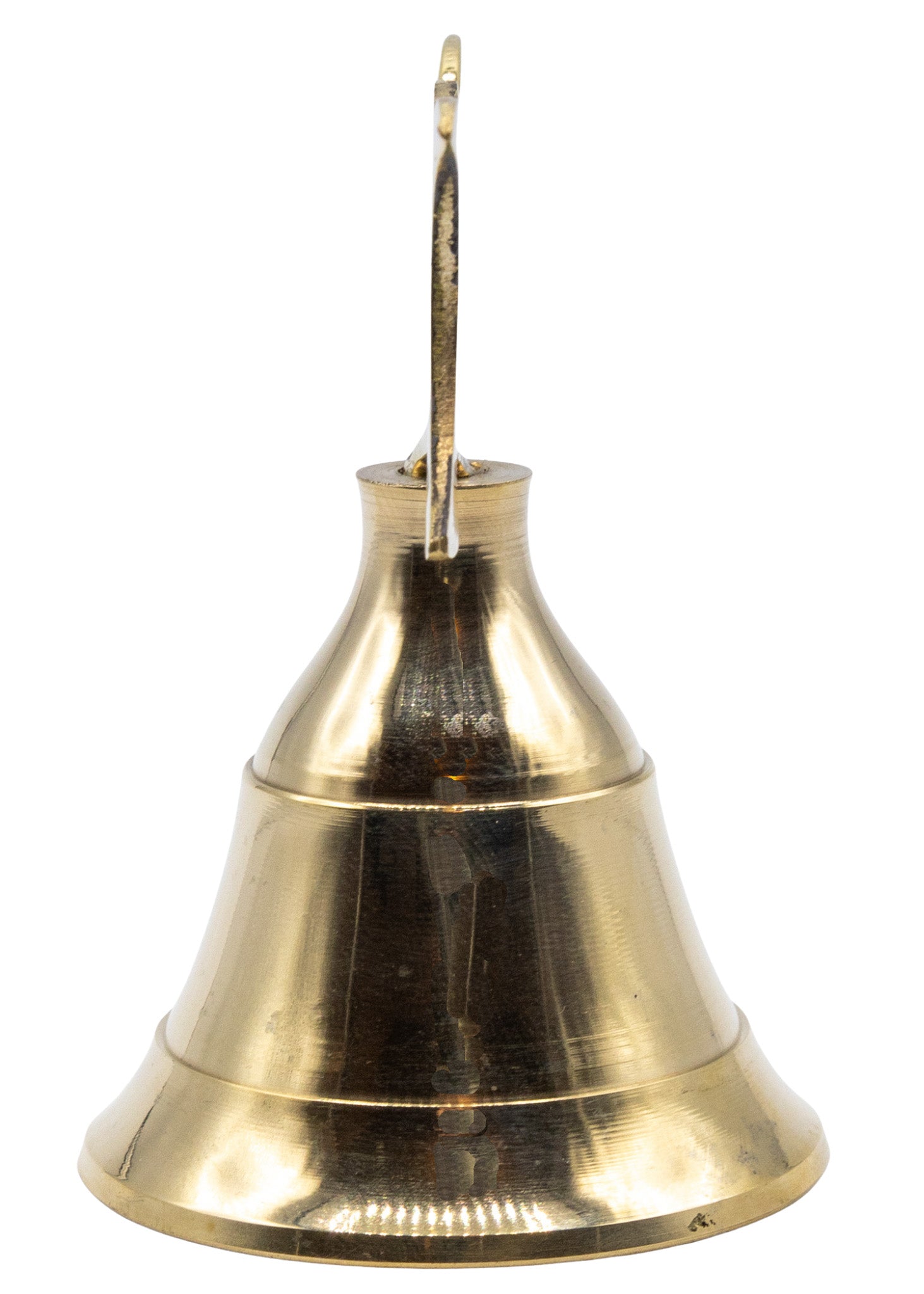 4" Brass Triple Moon Altar Bell side
