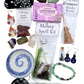 $50 Witchy Mystery Blind Box example contents featuring spell kit, crystals, incense, soap, jewelry and witchy accessories