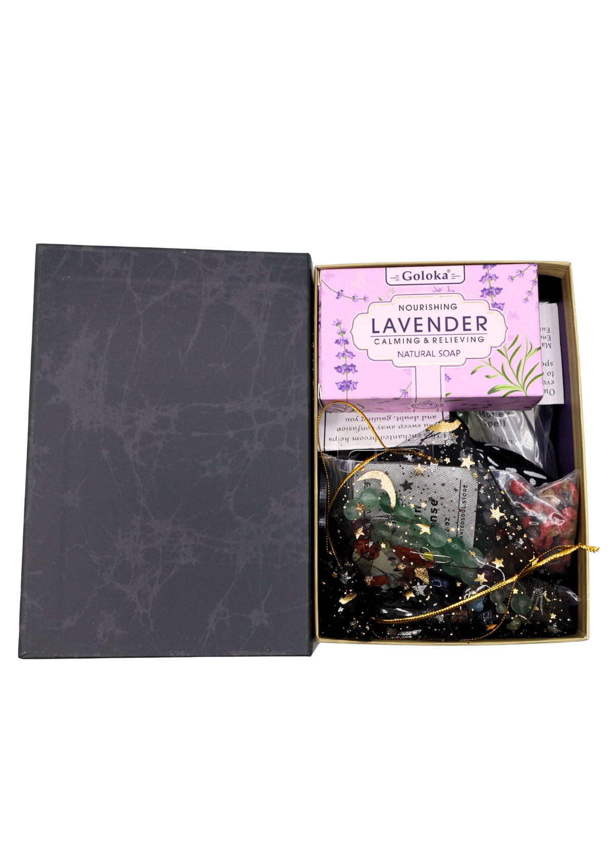$50 Witchy Mystery Blind Box open showing an assortment of witchy gifts inside