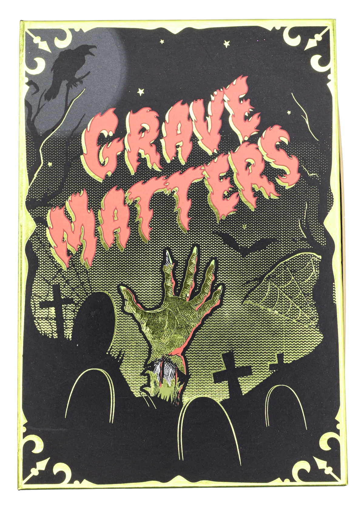 Closed $75 Witchy Mystery Blind Box featuring Grave Matters graveyard cover artwork
