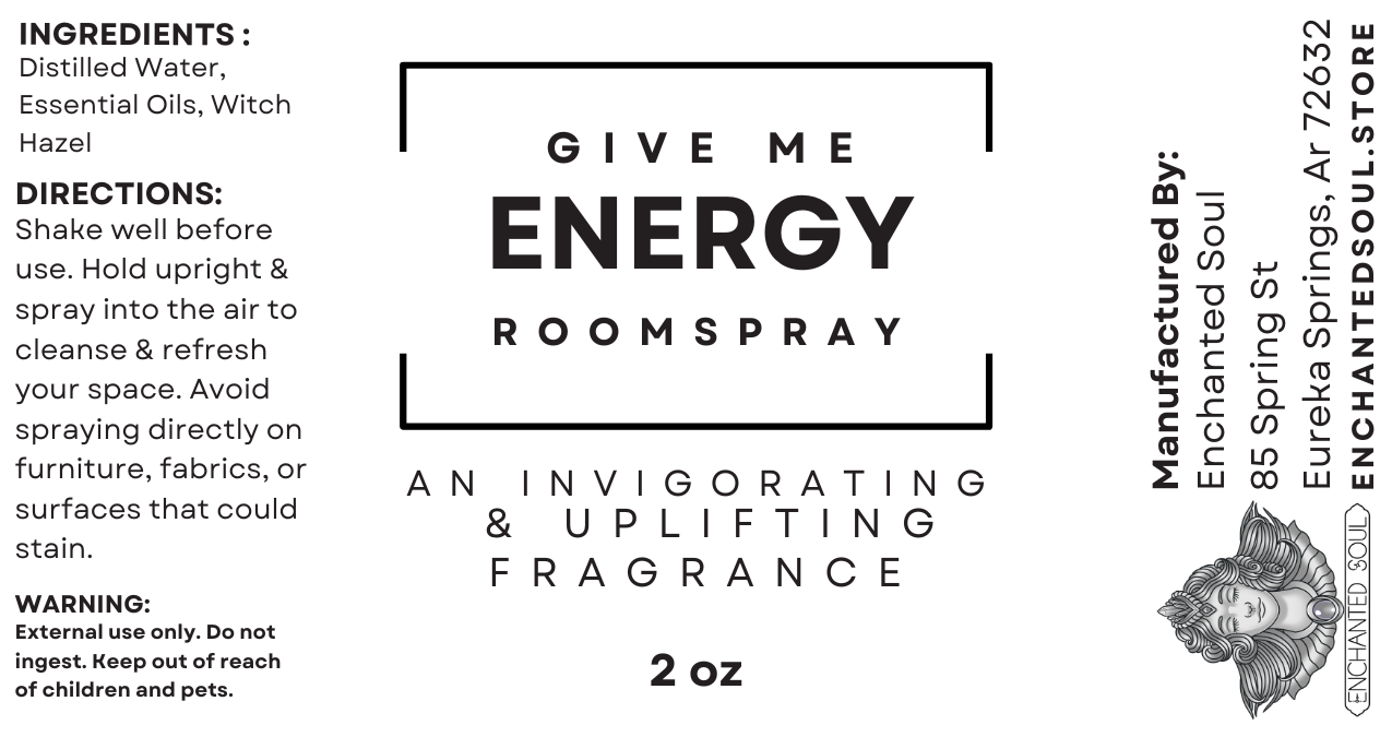 give me energy room spray label