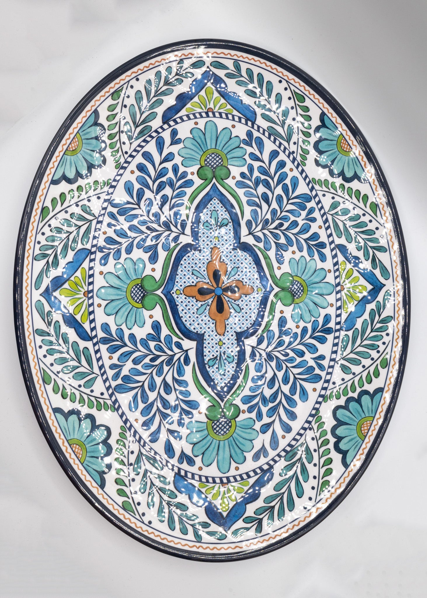 Oval Platter with Boho Inspired Design