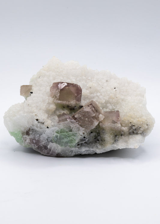 Large Cubic Fluorite on Calcite