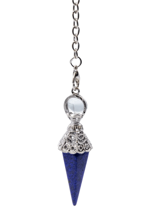 ornate lapis lazuli crystal pendulum