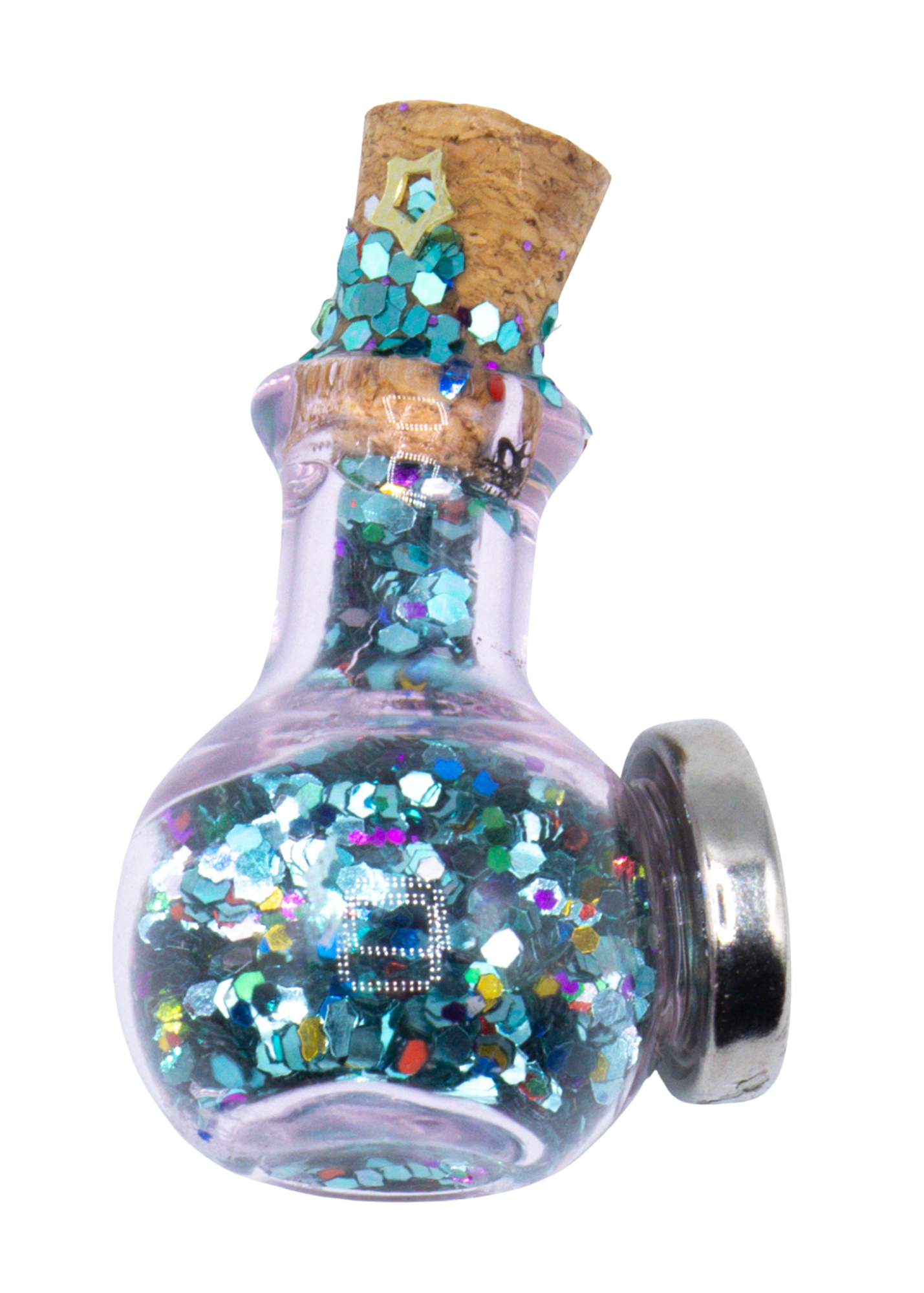 Glittery Fairy Spell Jar Magnet side