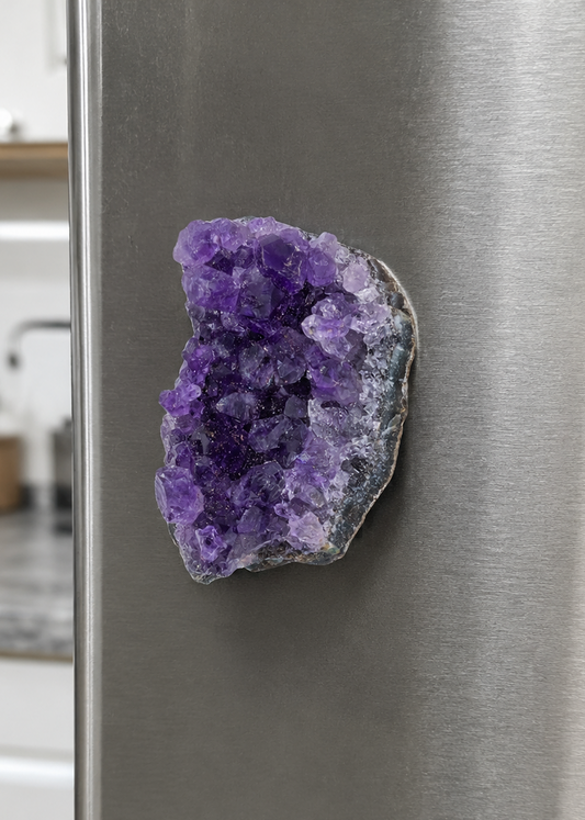 amethyst cluster fridge magnet
