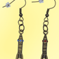 retro rocket ship earring pair