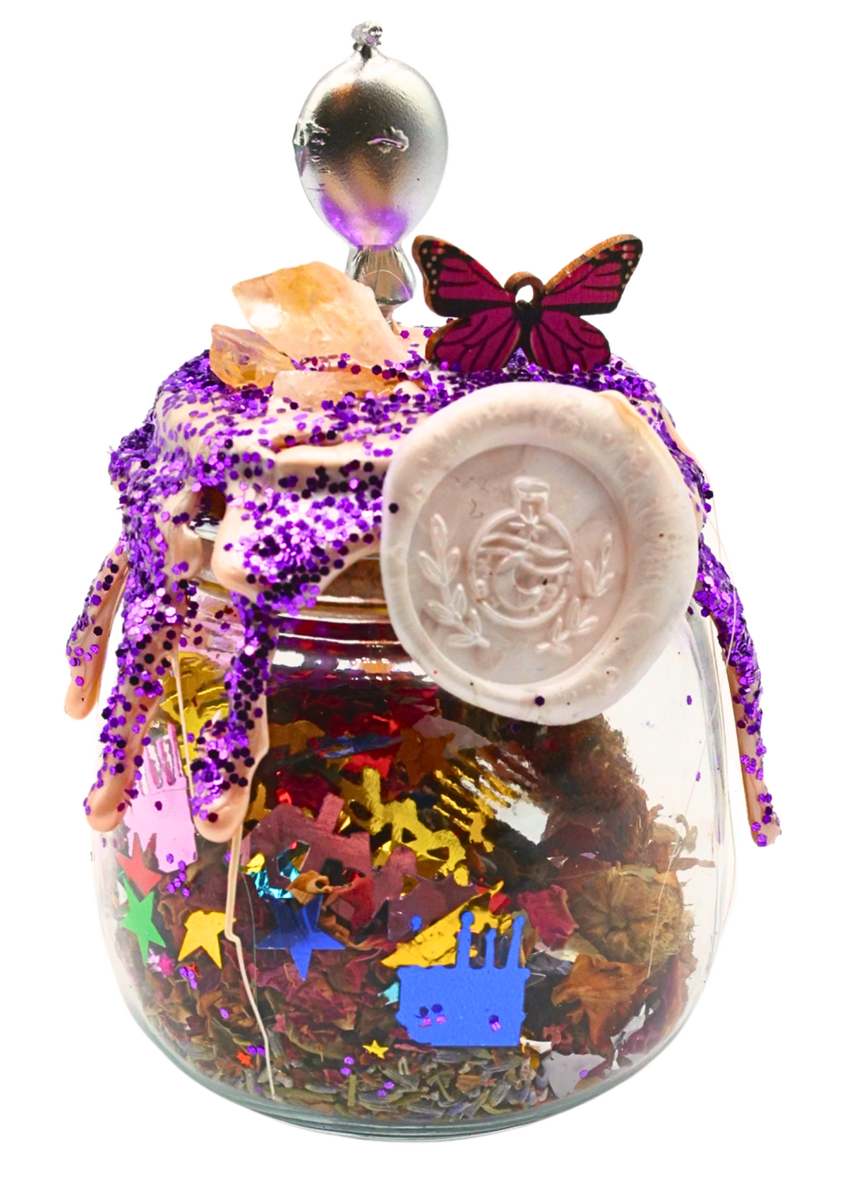 Birthday Wishes & Butterfly Kisses Spell Jar no background