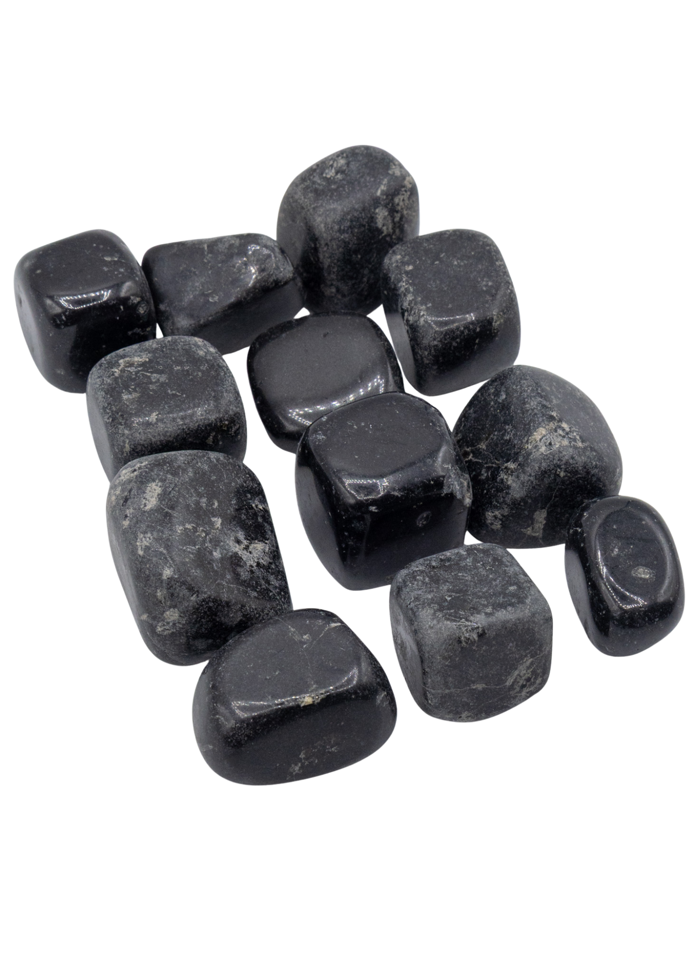black tourmaline polished stones angle