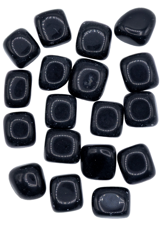 black obsidian polished stones