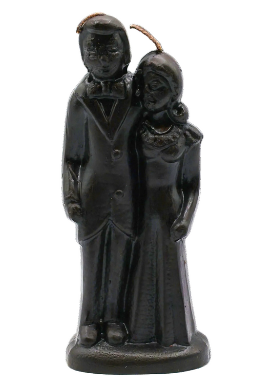 Black Wedding Couple Figure Candle