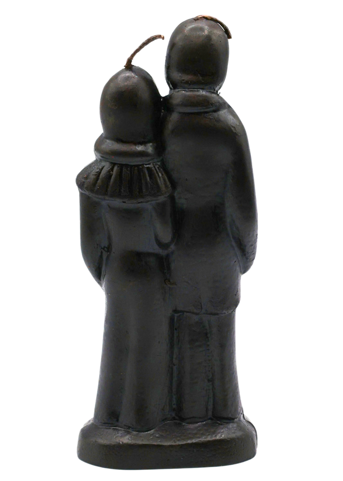 Black Wedding Couple Figure Candle back