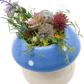 Blue Ceramic Mushroom Crystal Sculpture 2