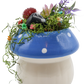 Blue Ceramic Mushroom Crystal Sculpture 4