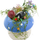 Blue Ceramic Mushroom Crystal Sculpture main image