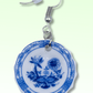 Blue & White Porcelain Plate Earrings single