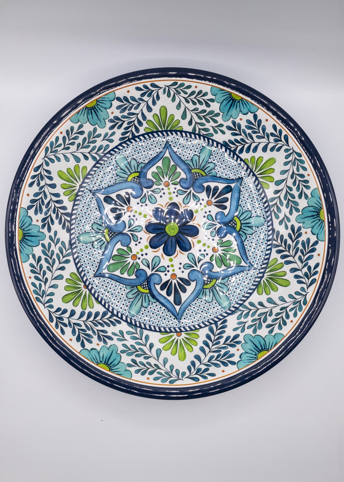 Blue Flower Design Large Serving Bowl