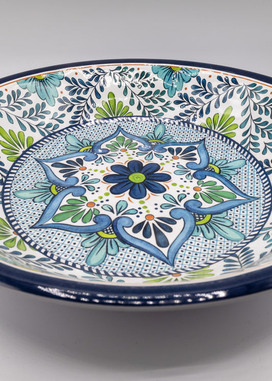 Blue Flower Design Large Serving Bowl